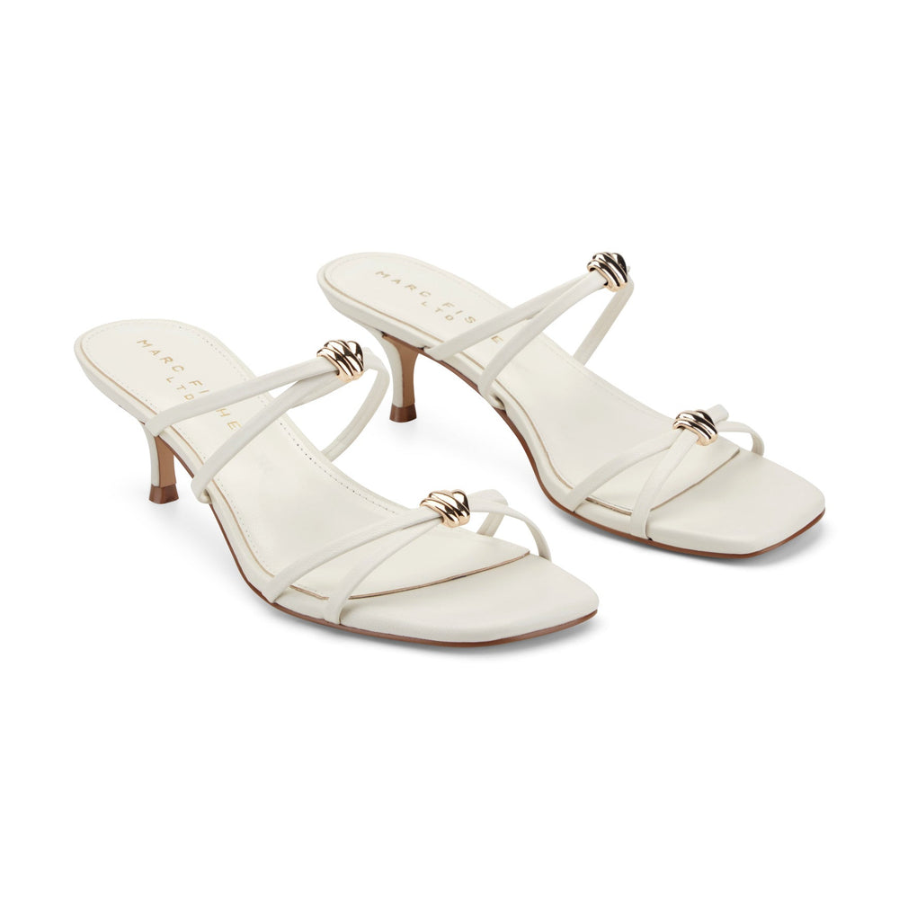 Baizel Leather Mule Sandal - Cream Leather / Marc Fisher Sale