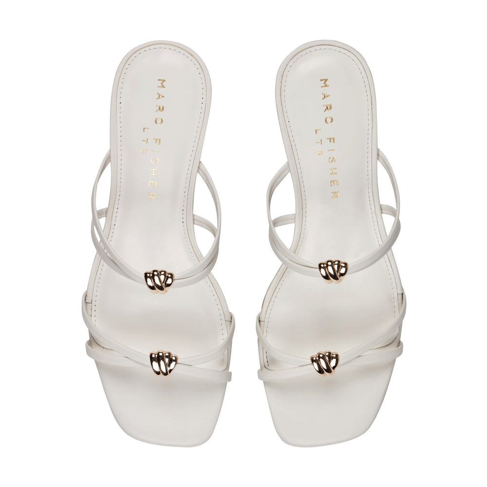 Baizel Leather Mule Sandal - Cream Leather / Marc Fisher Sale