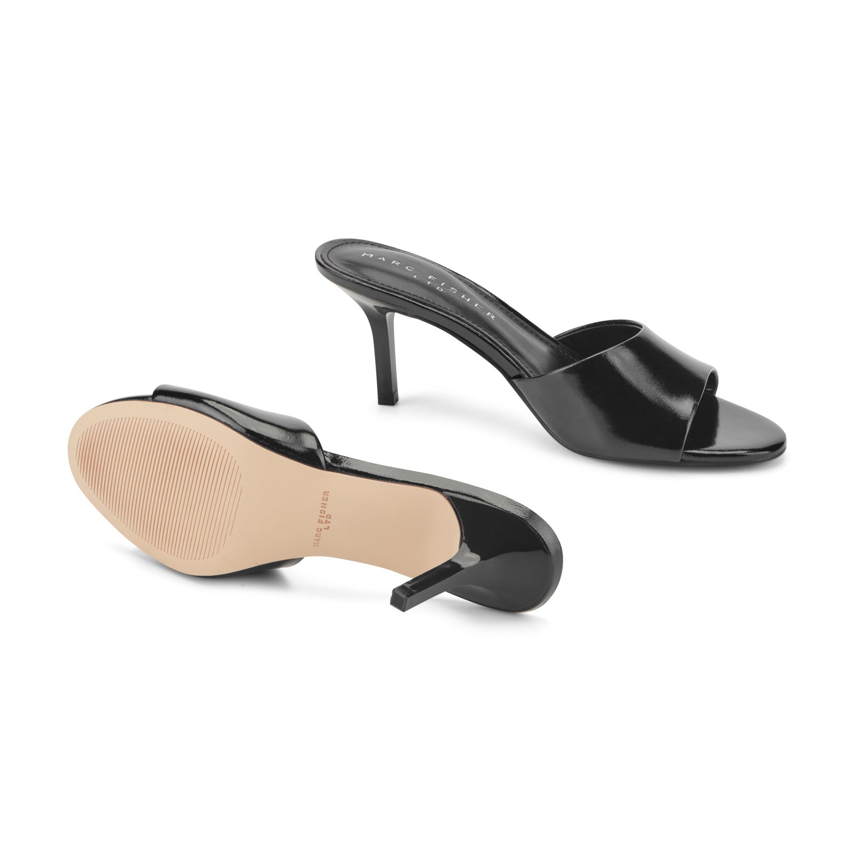 Finny Leather Mule Sandal - Black Leather / Marc Fisher Online