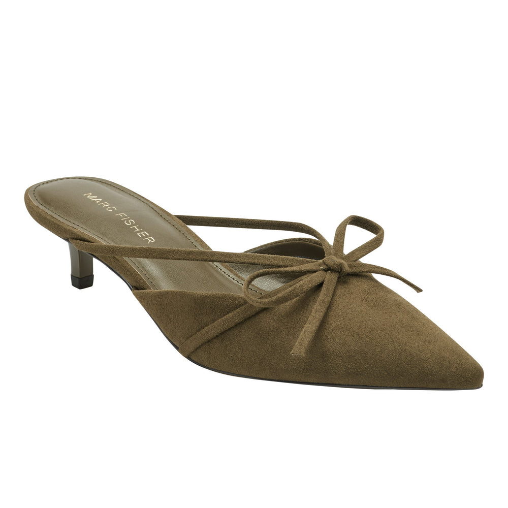 Florin Kitten Heel Mule - Olive Green / Marc Fisher Sale