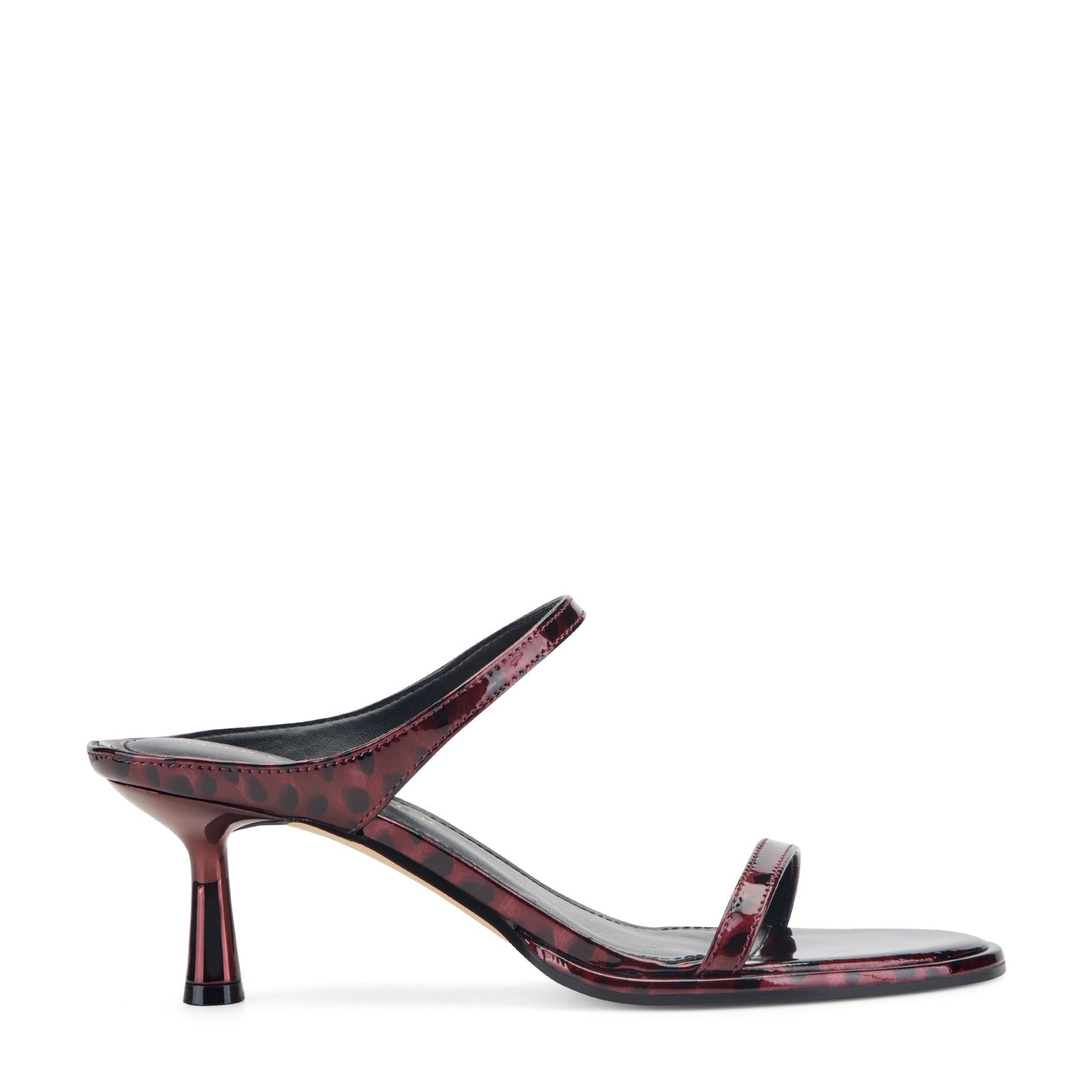 Alonde Leather Heeled Slide Sandal - Dark Red Patent Leather / Marc Fisher Outlet