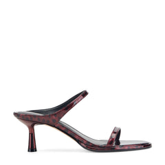 Alonde Leather Heeled Slide Sandal - Dark Red Patent Leather / Marc Fisher Outlet