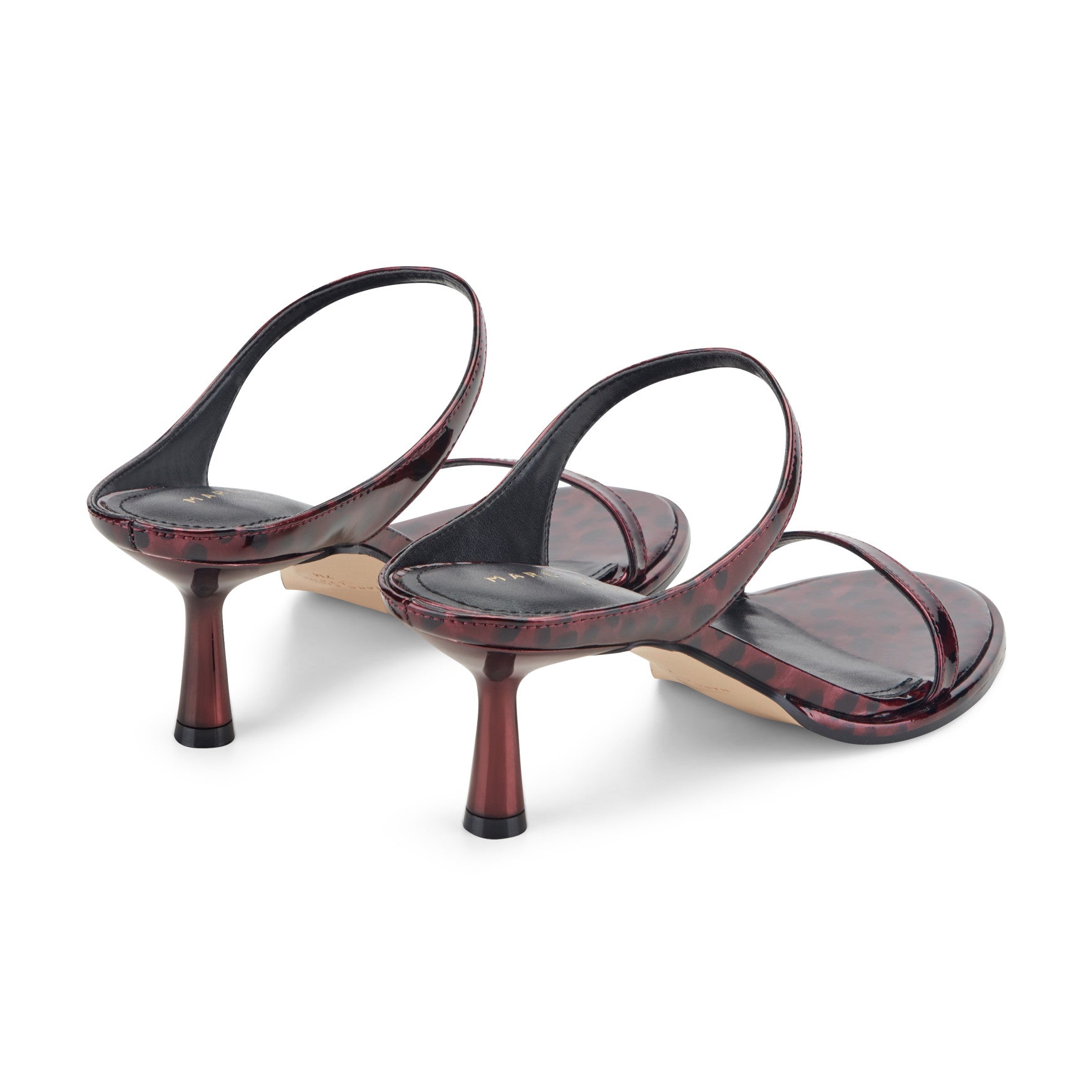 Alonde Leather Heeled Slide Sandal - Dark Red Patent Leather / Marc Fisher Outlet