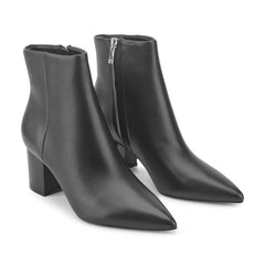 Jarli Pointy Leather Ankle Bootie - Black Leather / Marc Fisher Outlet