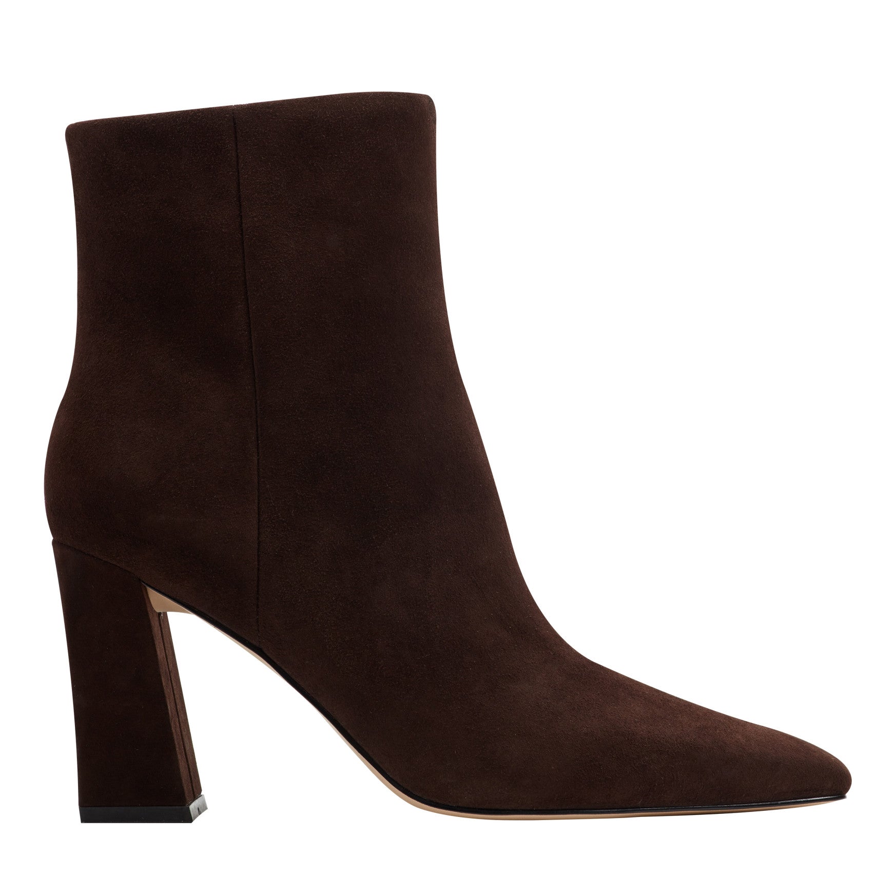 Novella Block Heel Leather Ankle Bootie - Dark Brown Suede / Marc Fisher Discount