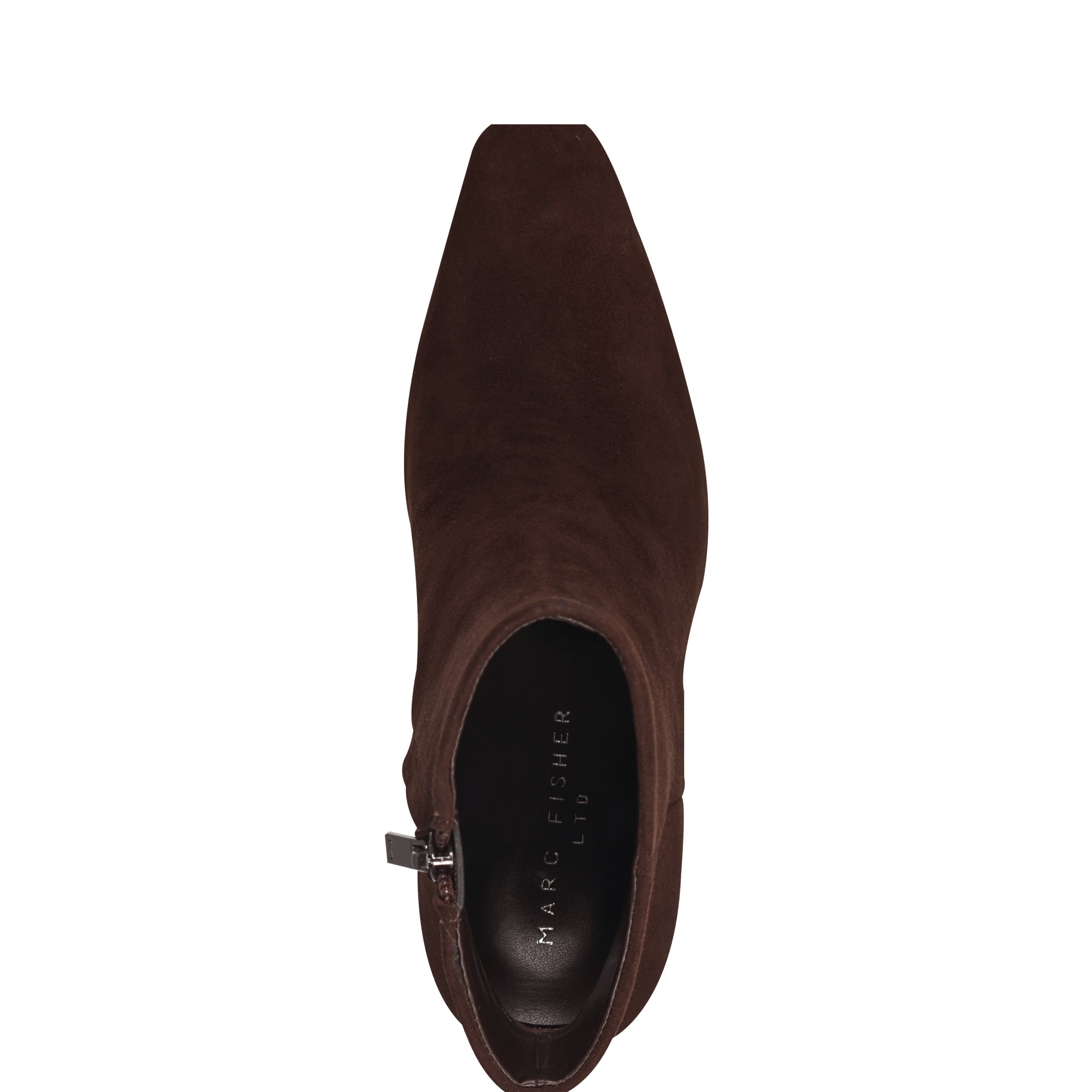 Novella Block Heel Leather Ankle Bootie - Dark Brown Suede / Marc Fisher Discount