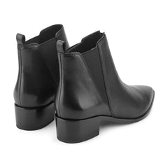 Yale Pointy Toe Chelsea Leather Bootie - Black Leather / Marc Fisher Online