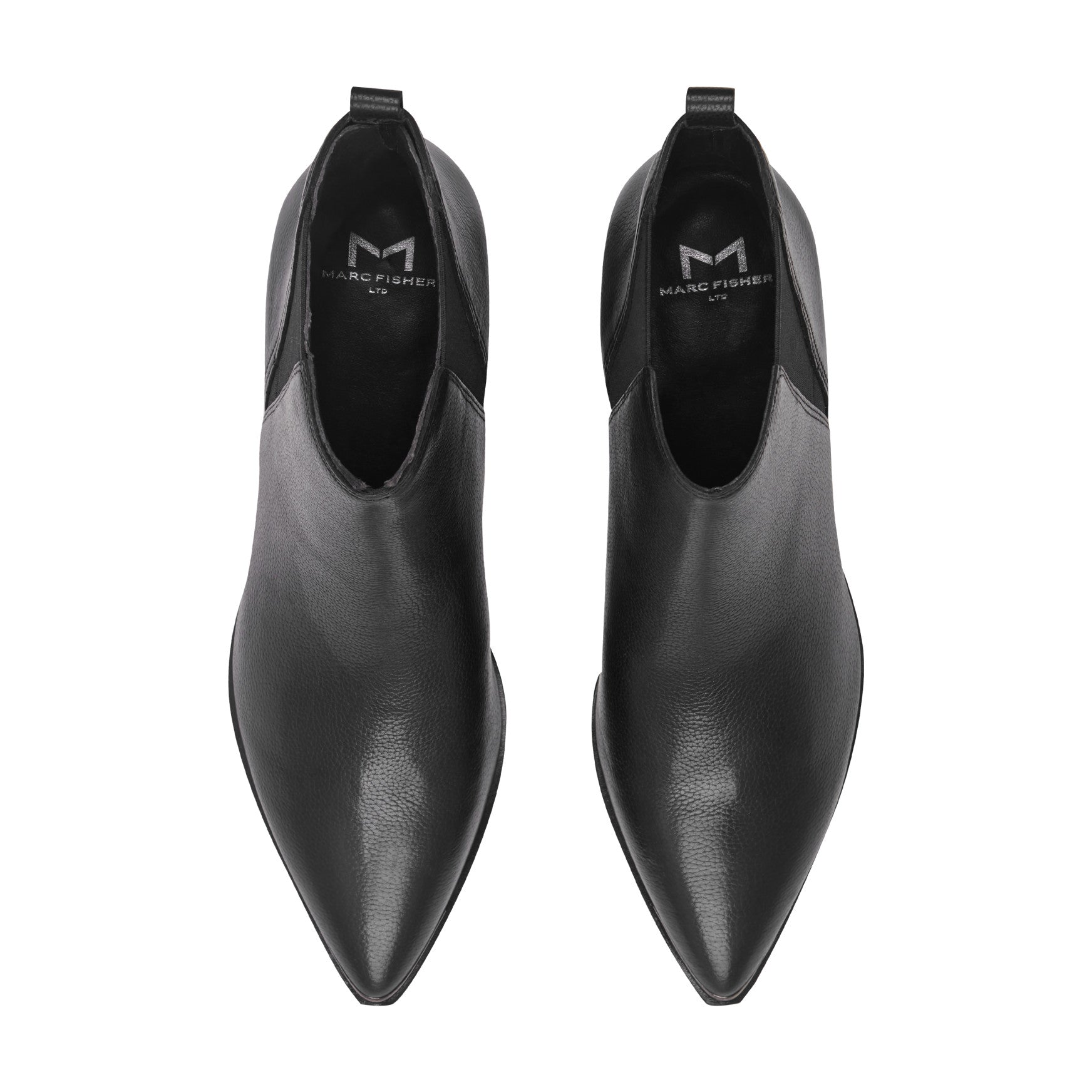 Yale Pointy Toe Chelsea Leather Bootie - Black Leather / Marc Fisher Online