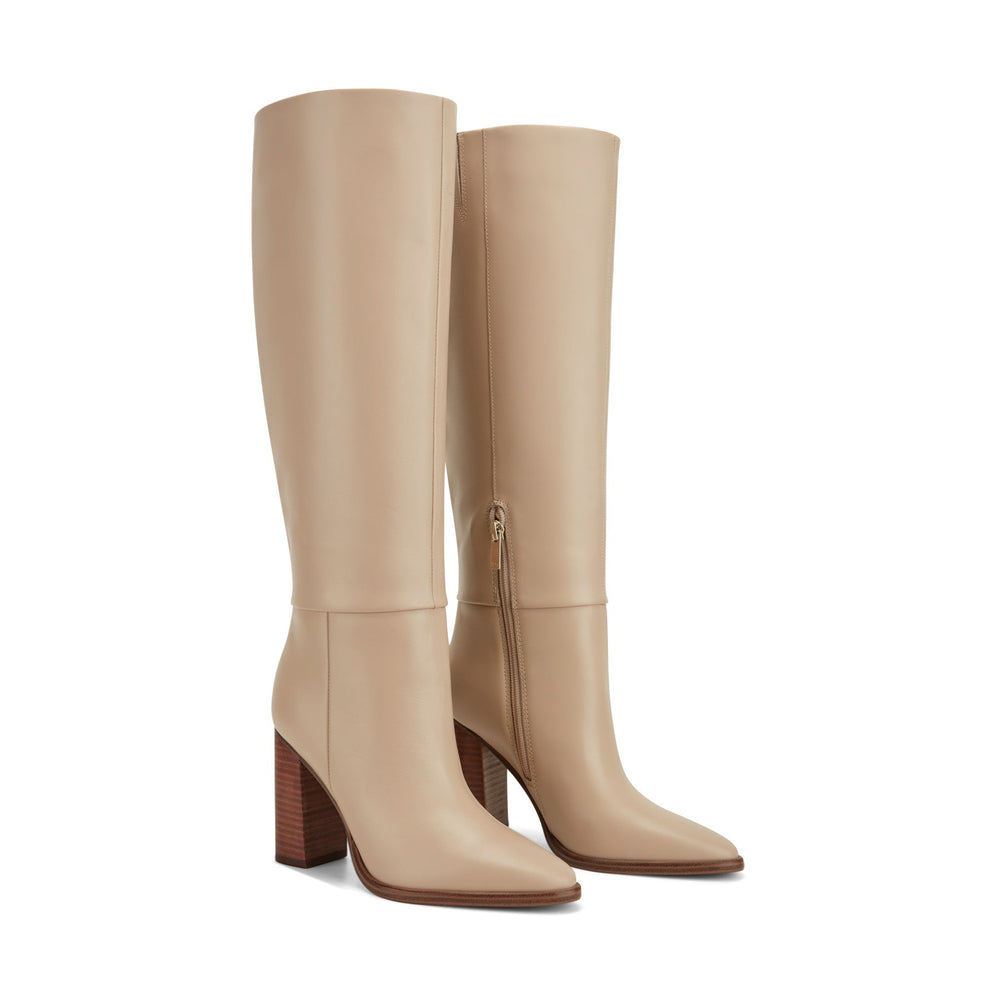 Lannie Dress Leather Boot - Light Natural Leather / Marc Fisher Sale