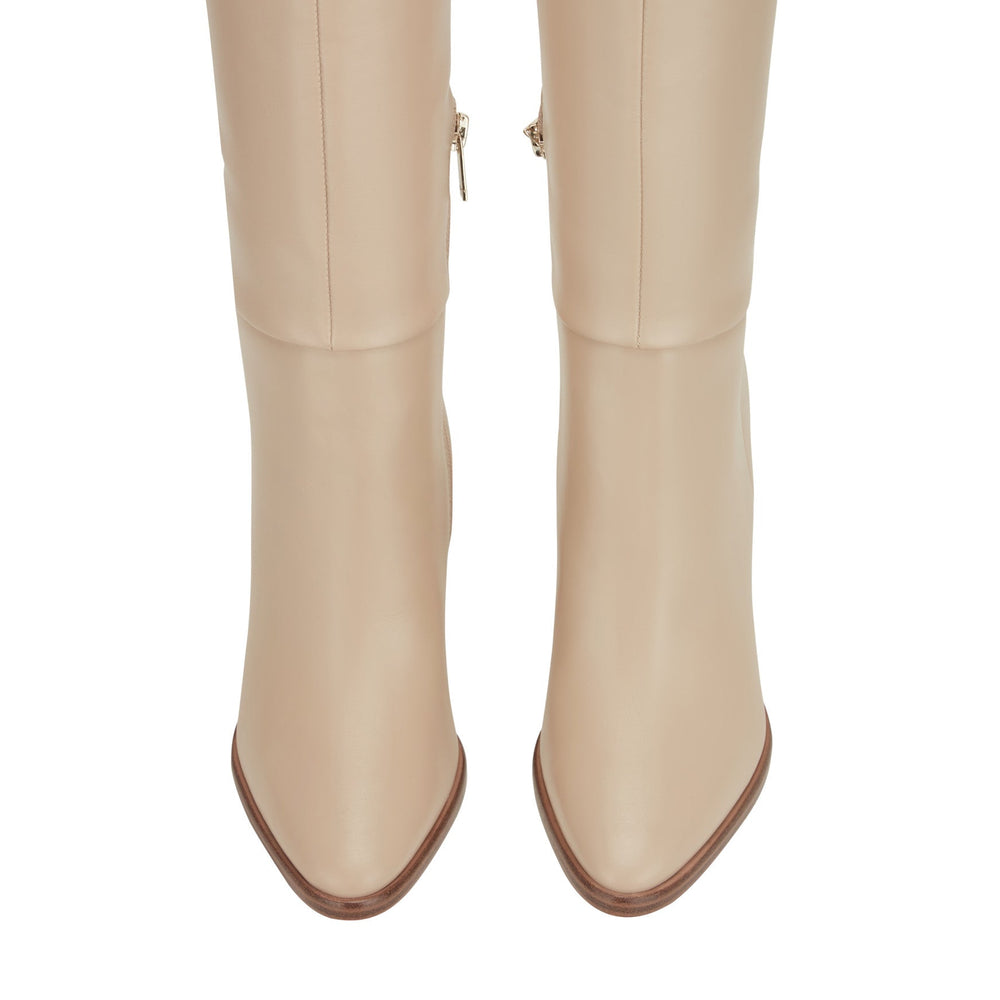 Lannie Dress Leather Boot - Light Natural Leather / Marc Fisher Sale