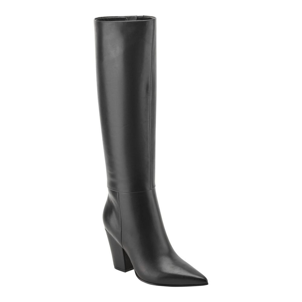 Estella Knee High Leather Boot - Black Leather / Marc Fisher Outlet