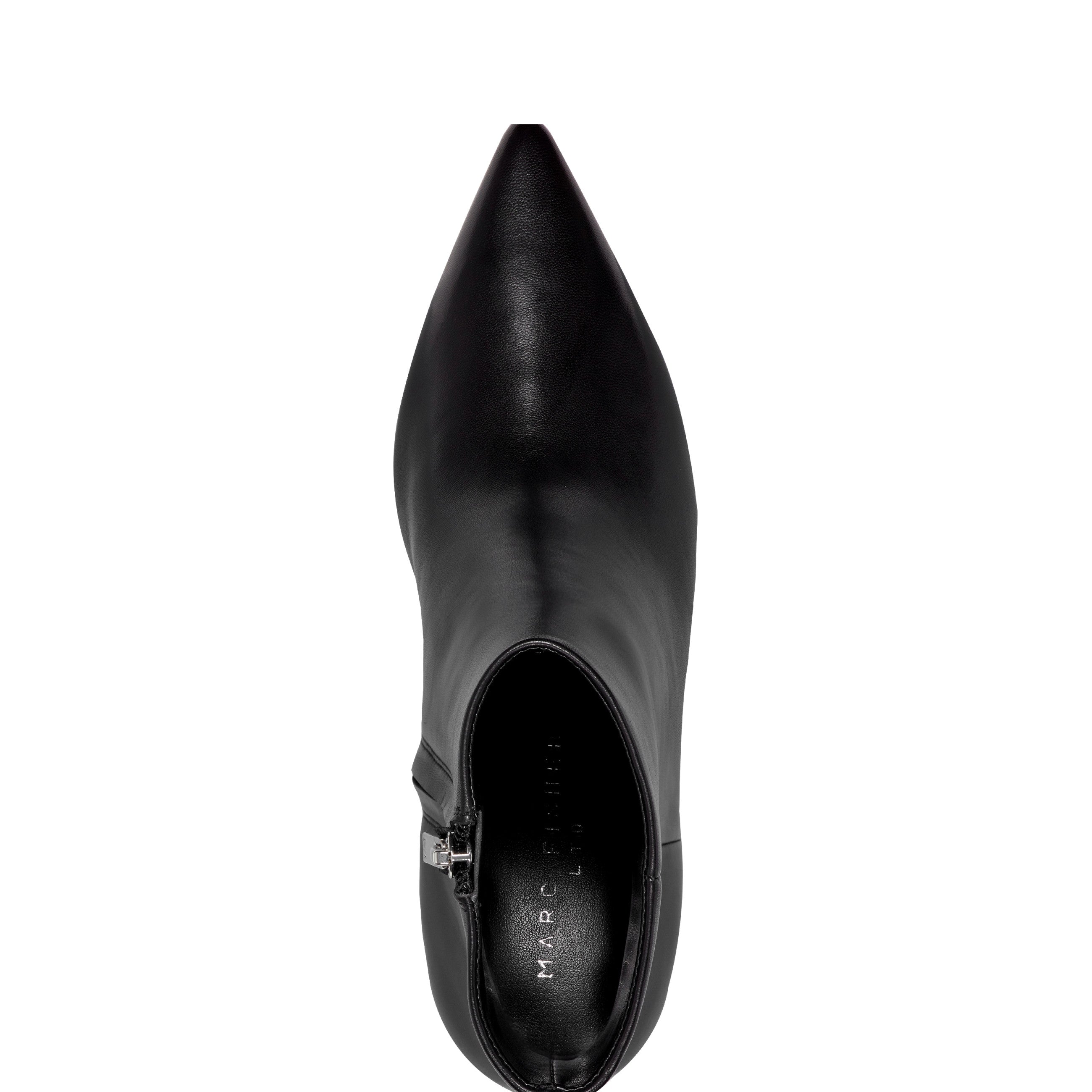 Alfie Block Heel Leather Ankle Bootie - Black Leather / Marc Fisher US