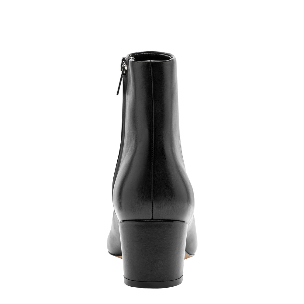 Alfie Block Heel Leather Ankle Bootie - Black Leather / Marc Fisher US