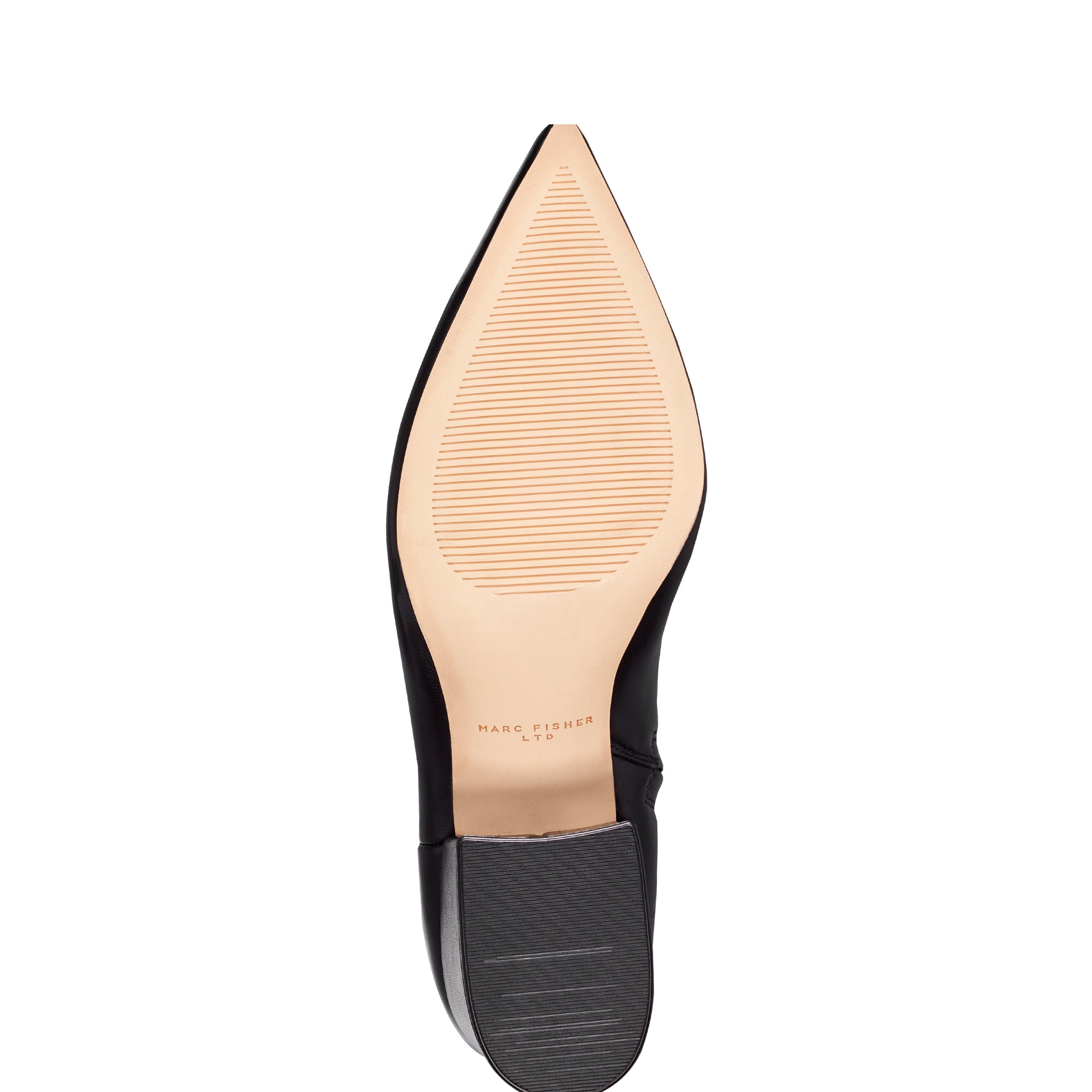 Alfie Block Heel Leather Ankle Bootie - Black Leather / Marc Fisher US