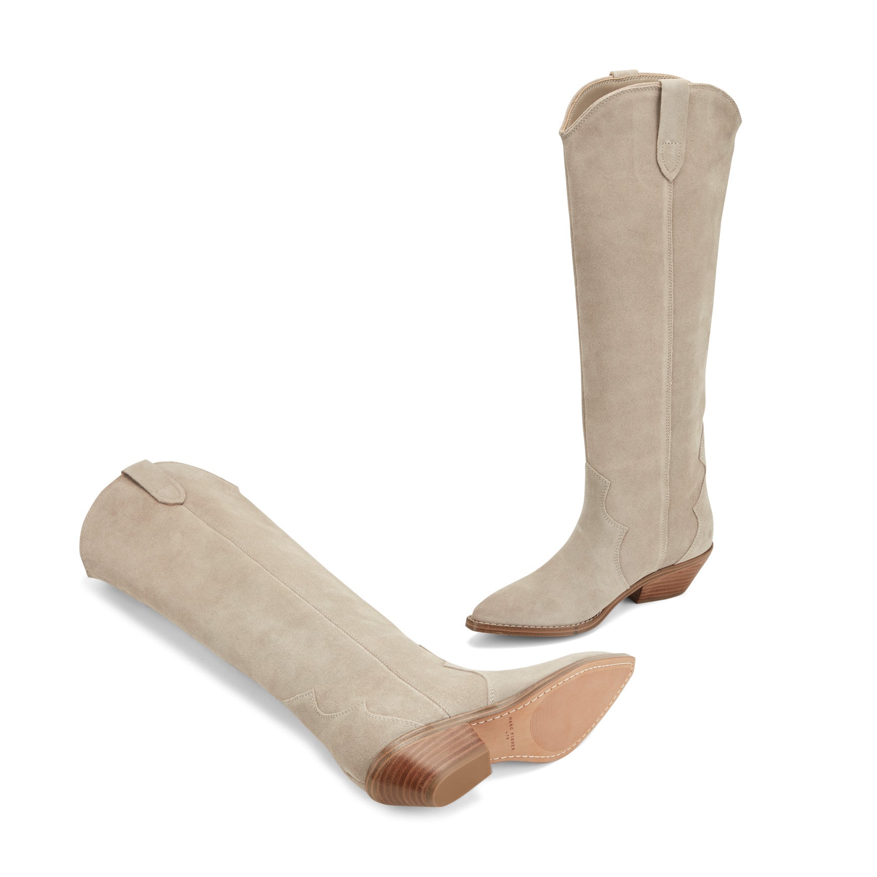 Ander Leather Western Boot - Taupe / Marc Fisher On Sale