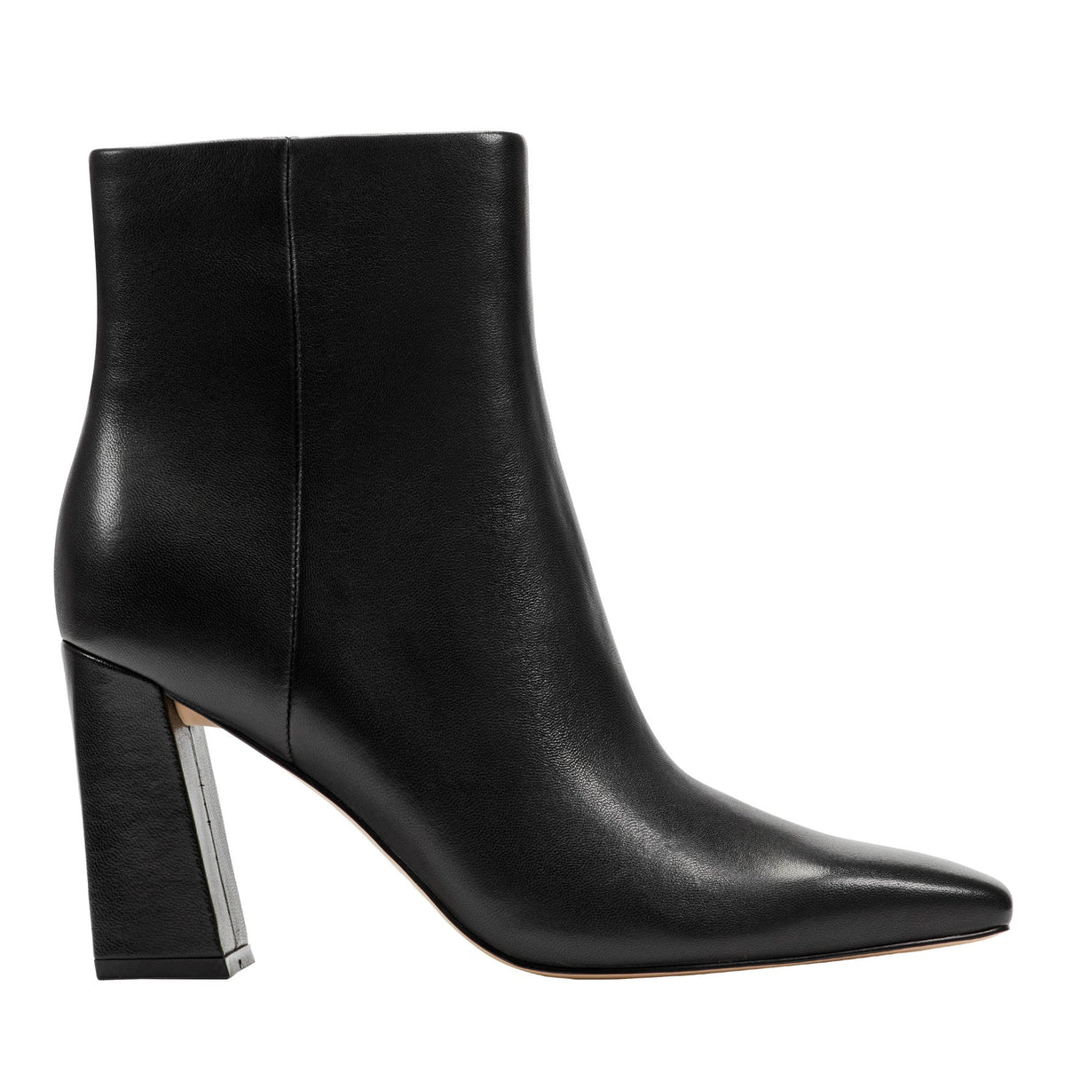Novella Block Heel Leather Ankle Bootie - Black Leather / Marc Fisher Discount
