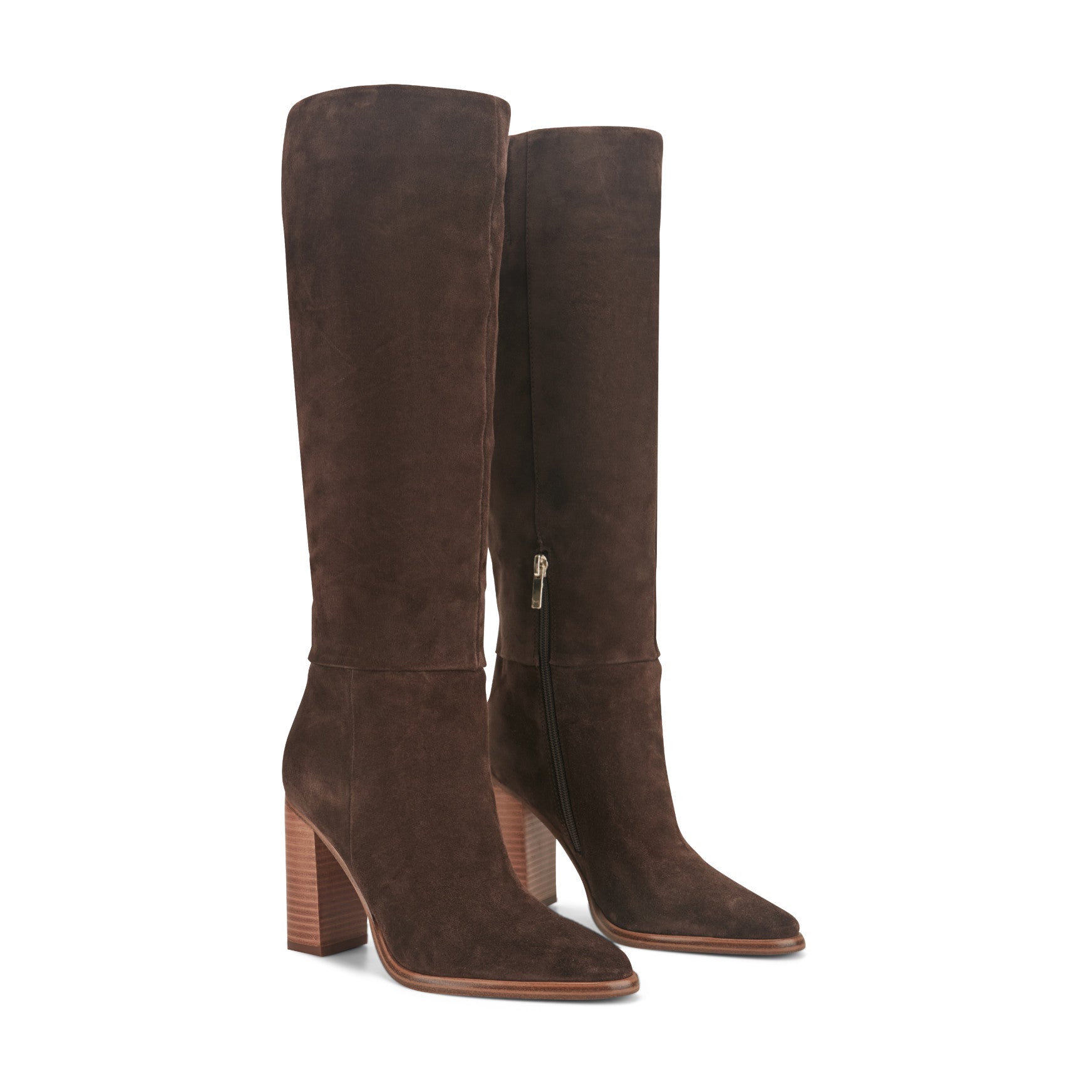 Lannie Dress Leather Boot - Dark Brown Suede / Marc Fisher Online