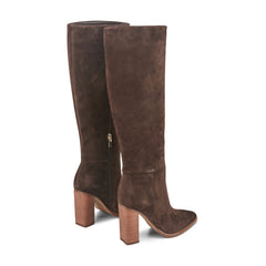 Lannie Dress Leather Boot - Dark Brown Suede / Marc Fisher Online