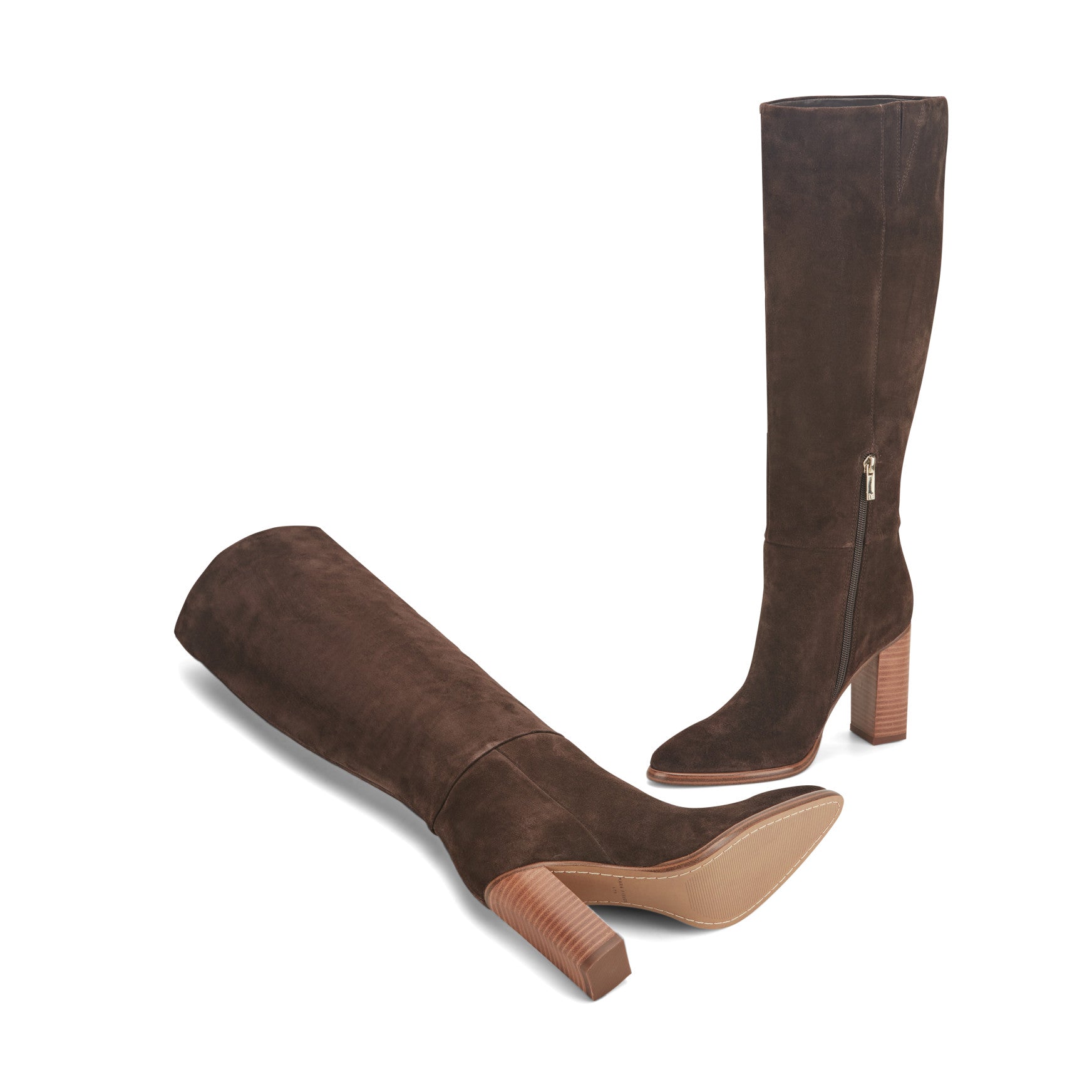 Lannie Dress Leather Boot - Dark Brown Suede / Marc Fisher Online