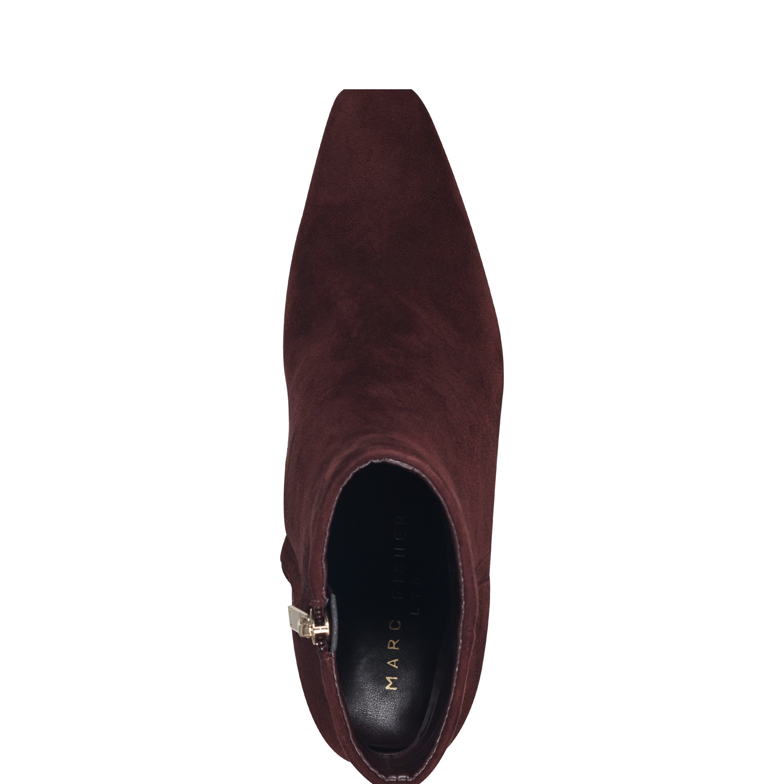 Novella Block Heel Leather Ankle Bootie - Dark Red Suede / Marc Fisher For Sale