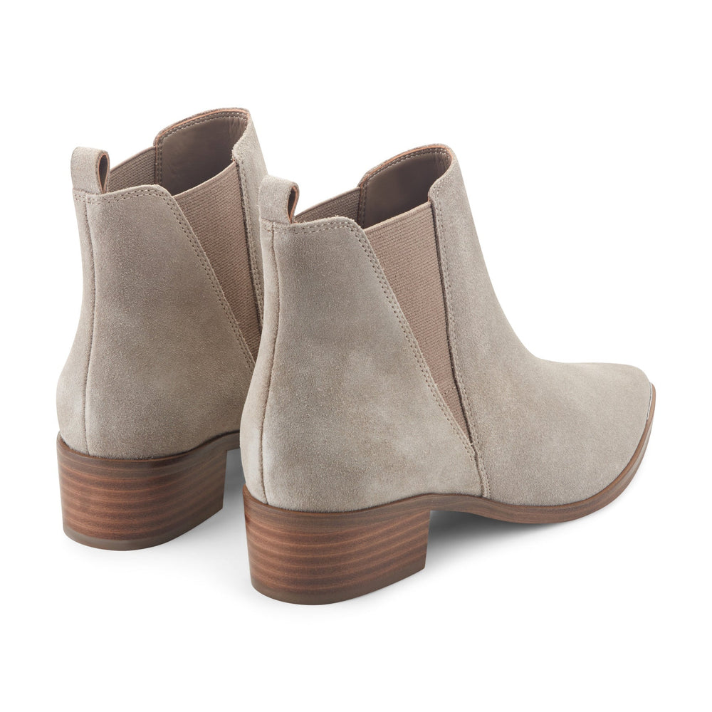 Yale Pointy Toe Chelsea Leather Bootie - Taupe Suede / Marc Fisher Sale
