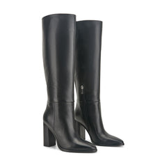 Lannie Dress Leather Boot - Black Leather / Marc Fisher US