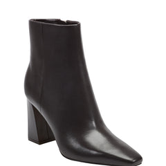 Novella Block Heel Leather Ankle Bootie - Dark Brown Leather / Marc Fisher On Sale