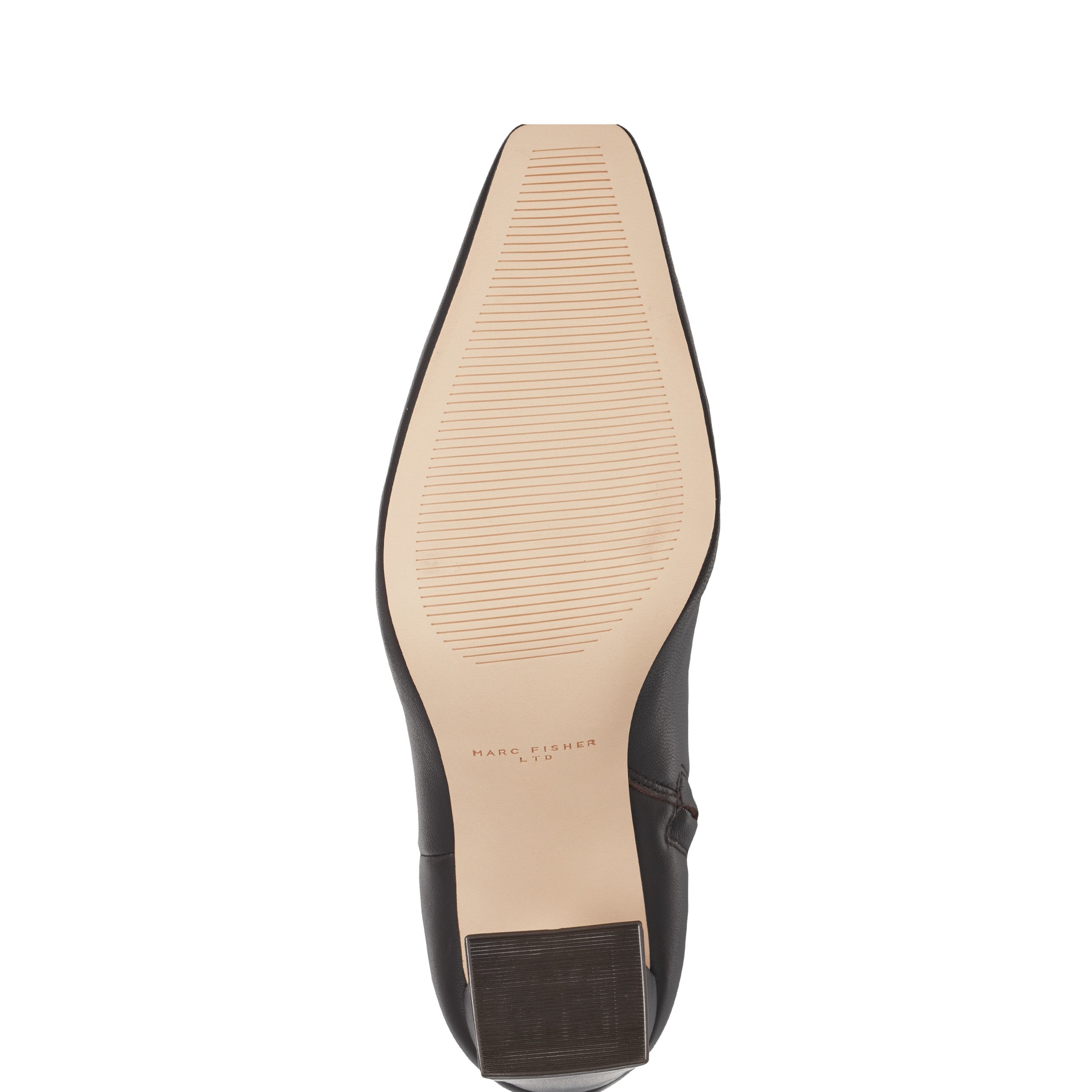 Novella Block Heel Leather Ankle Bootie - Dark Brown Leather / Marc Fisher On Sale