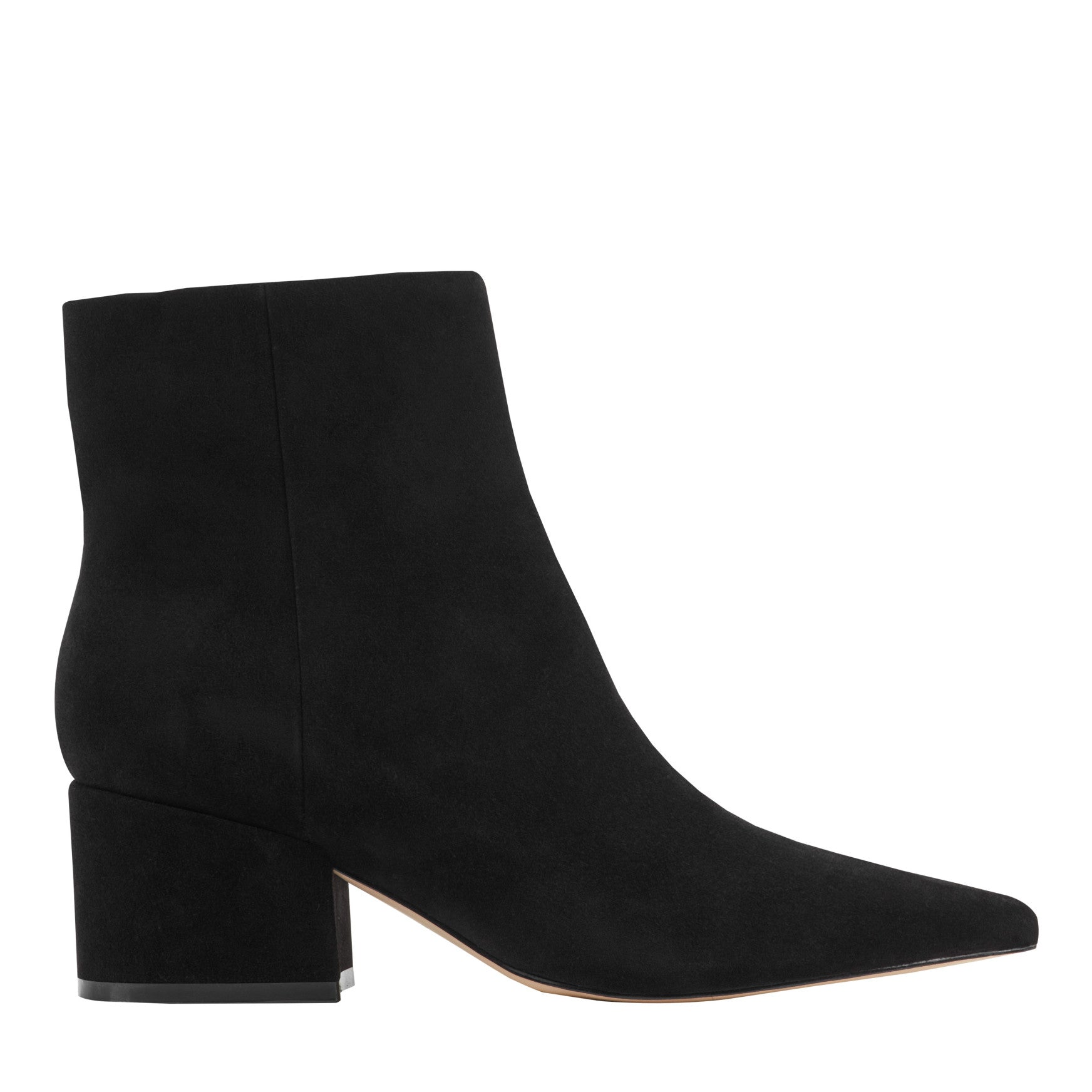 Alfie Block Heel Leather Ankle Bootie - Black Suede / Marc Fisher Discount