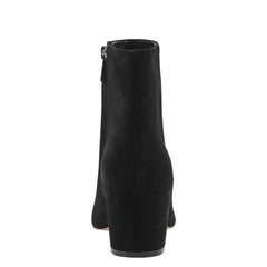 Alfie Block Heel Leather Ankle Bootie - Black Suede / Marc Fisher Discount