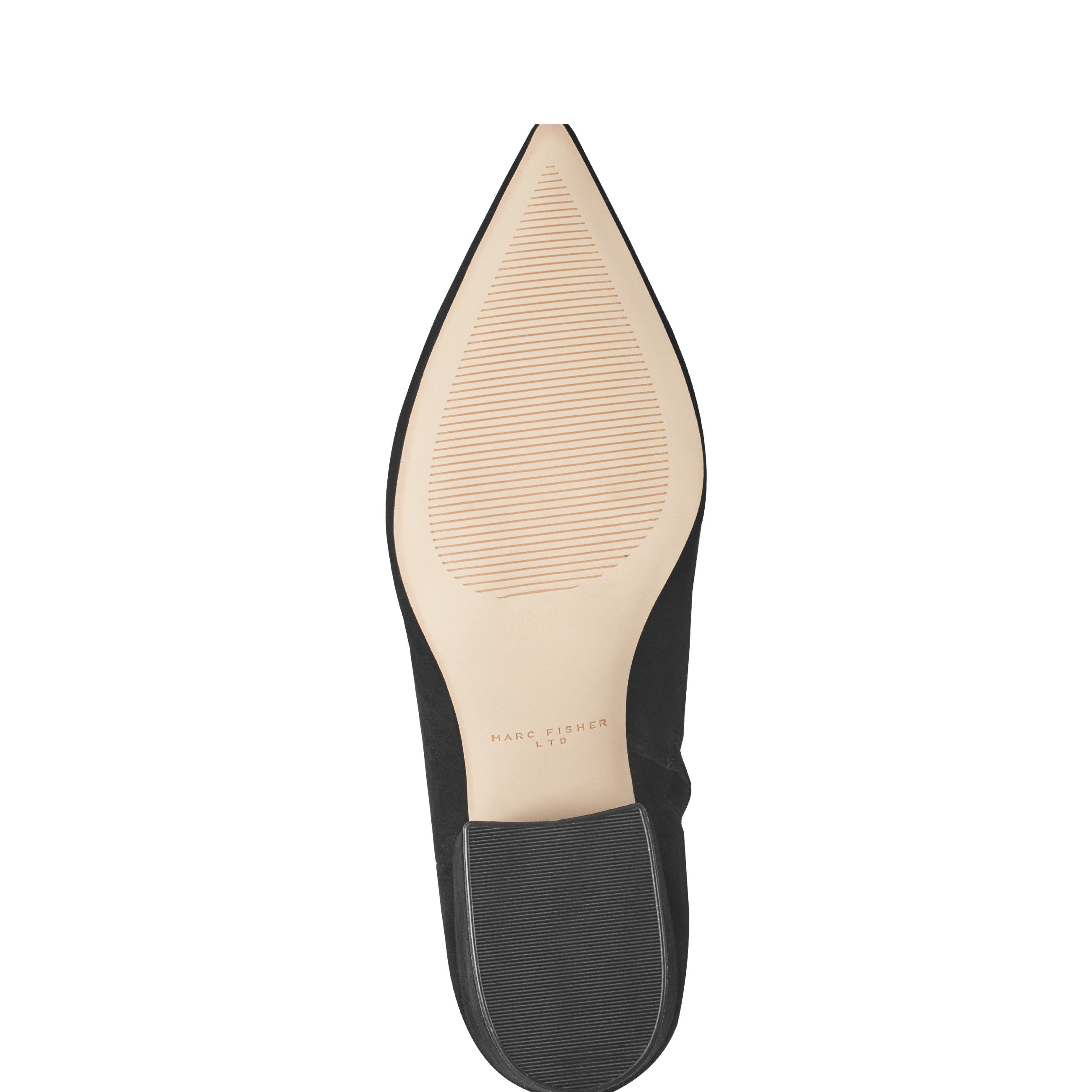 Alfie Block Heel Leather Ankle Bootie - Black Suede / Marc Fisher Discount