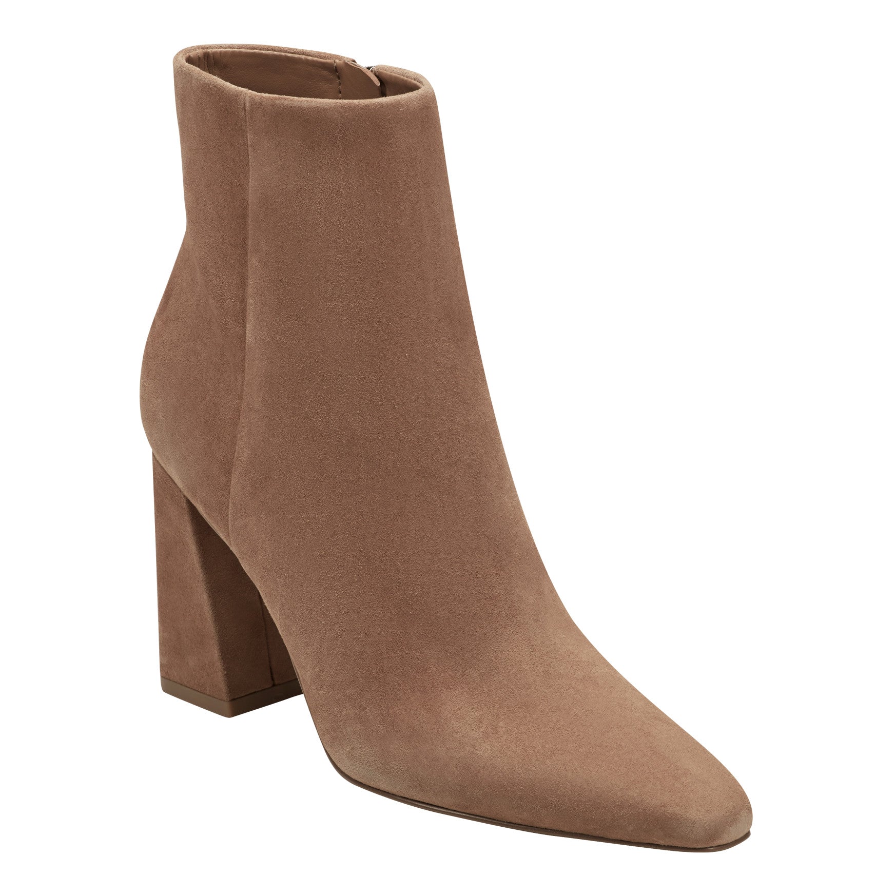 Yanara Heeled Leather Bootie - Natural Suede / Marc Fisher Online