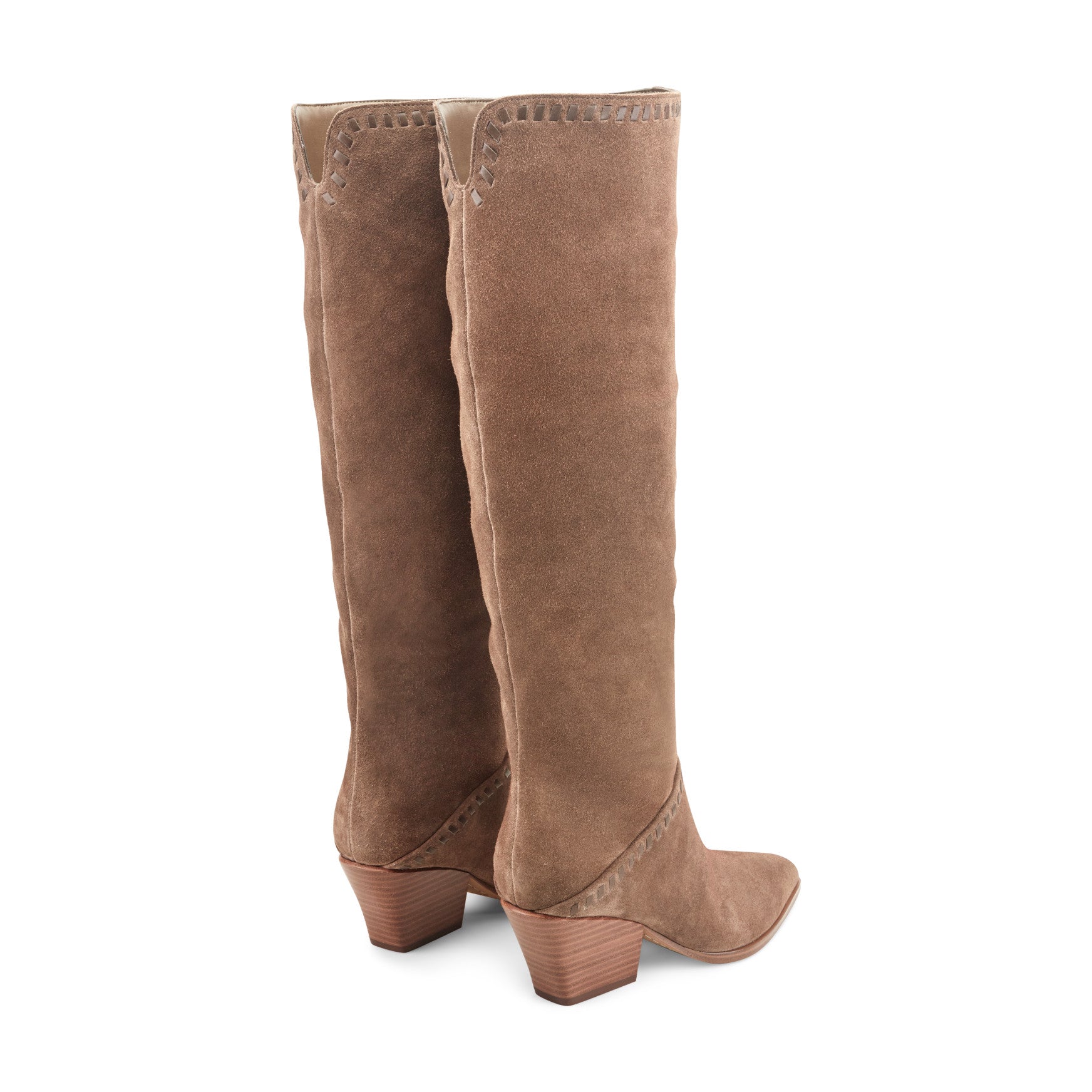 Tayla Block Heel Leather Boot - Light Brown Suede / Marc Fisher For Sale