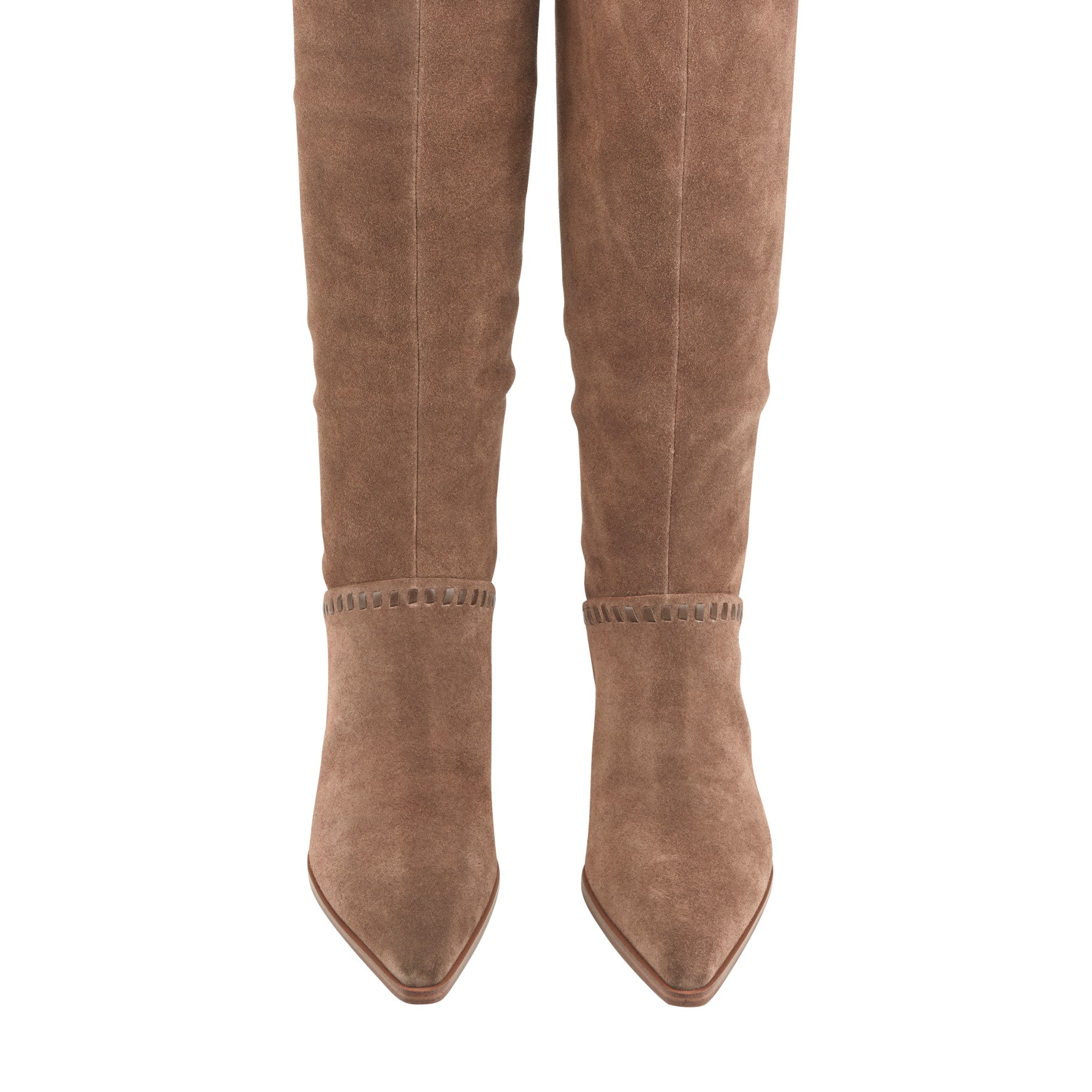 Tayla Block Heel Leather Boot - Light Brown Suede / Marc Fisher For Sale