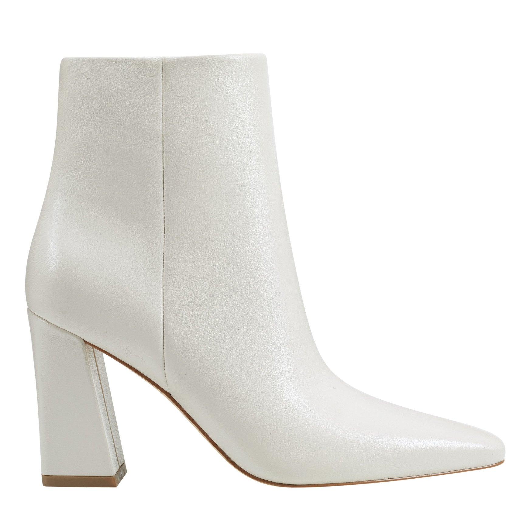 Yanara Heeled Leather Bootie - Chic Cream Leather / Marc Fisher US