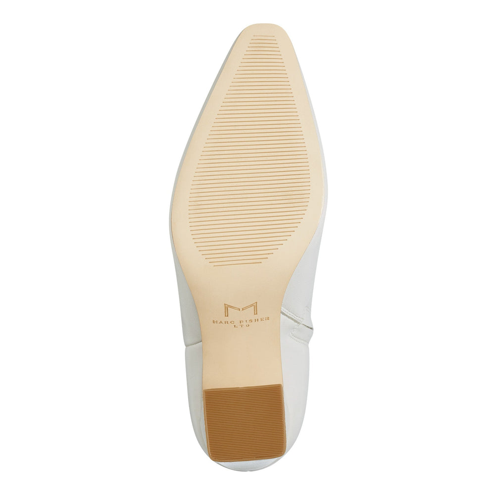 Yanara Heeled Leather Bootie - Chic Cream Leather / Marc Fisher US
