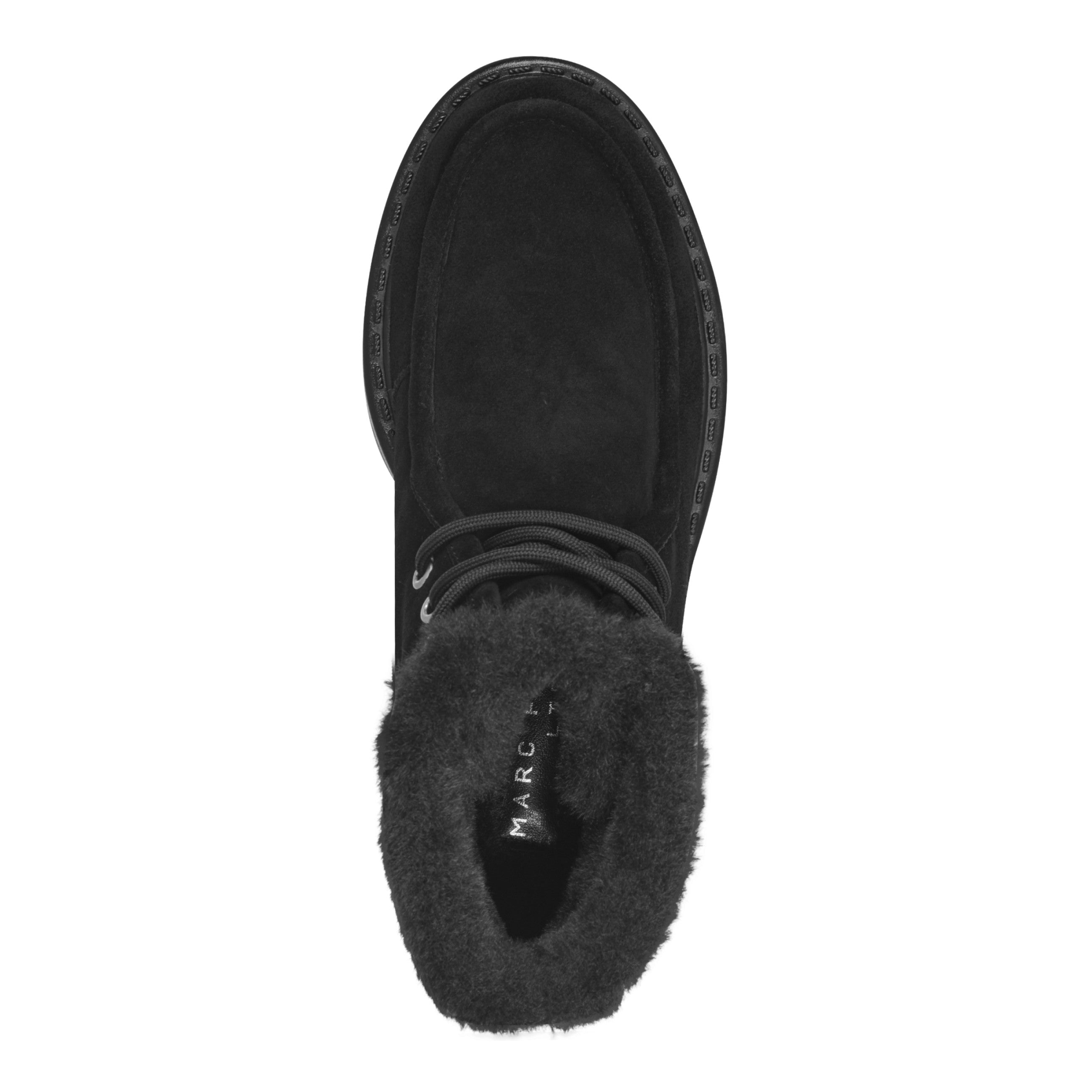 Percy Lug Sole Bootie - Black Suede / Marc Fisher Discount