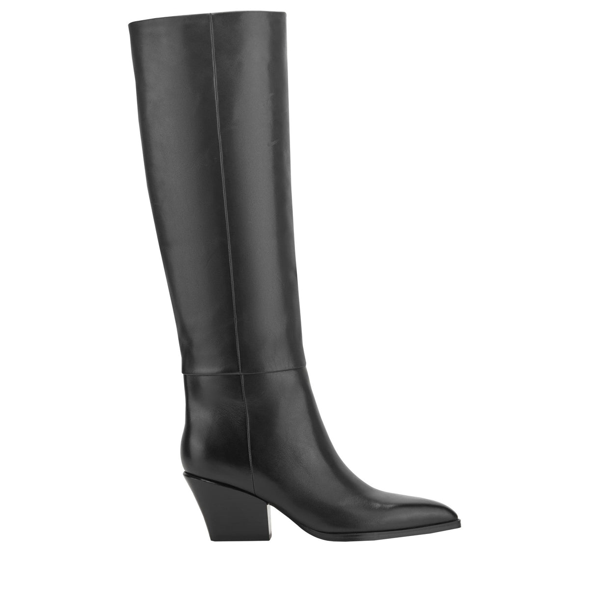 Tarrie Block Heel Leather Boot - Black Leather / Marc Fisher Online