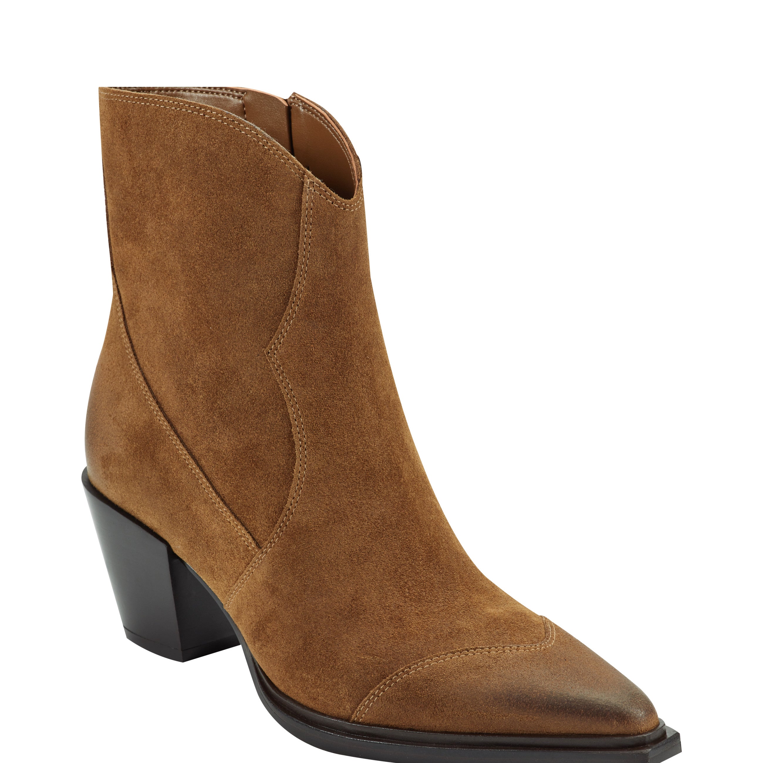 Giulie Western Leather Ankle Bootie - Natural Suede / Marc Fisher Sale