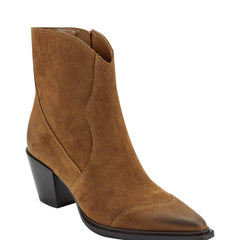 Giulie Western Leather Ankle Bootie - Natural Suede / Marc Fisher Sale