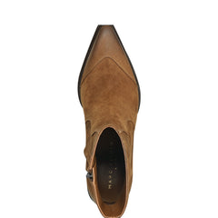 Giulie Western Leather Ankle Bootie - Natural Suede / Marc Fisher Sale