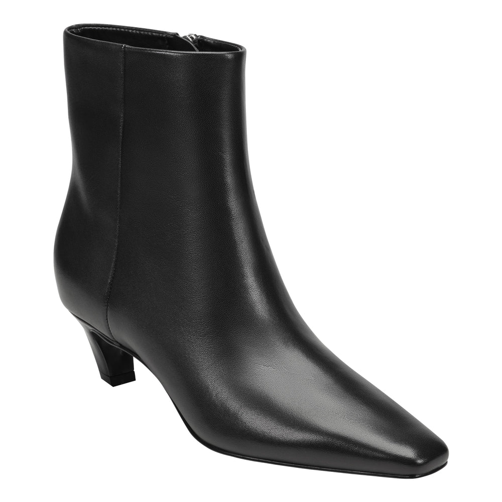 Danai Kitten Heel Leather Ankle Bootie - Black Leather / Marc Fisher Outlet