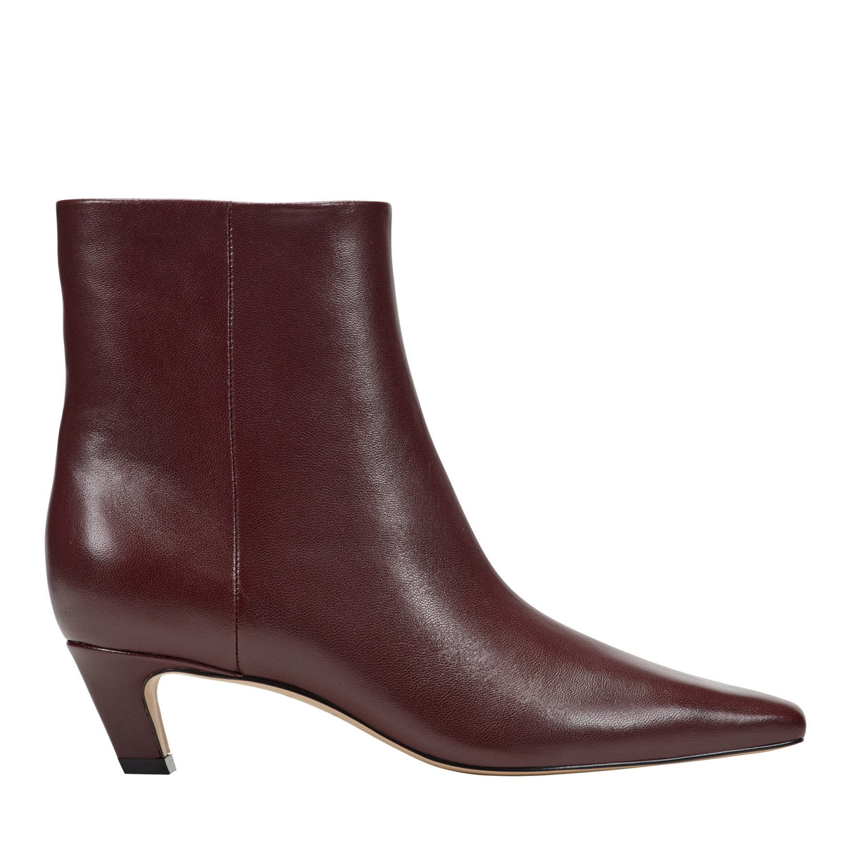 Danai Kitten Heel Leather Ankle Bootie - Dark Red Leather / Marc Fisher US