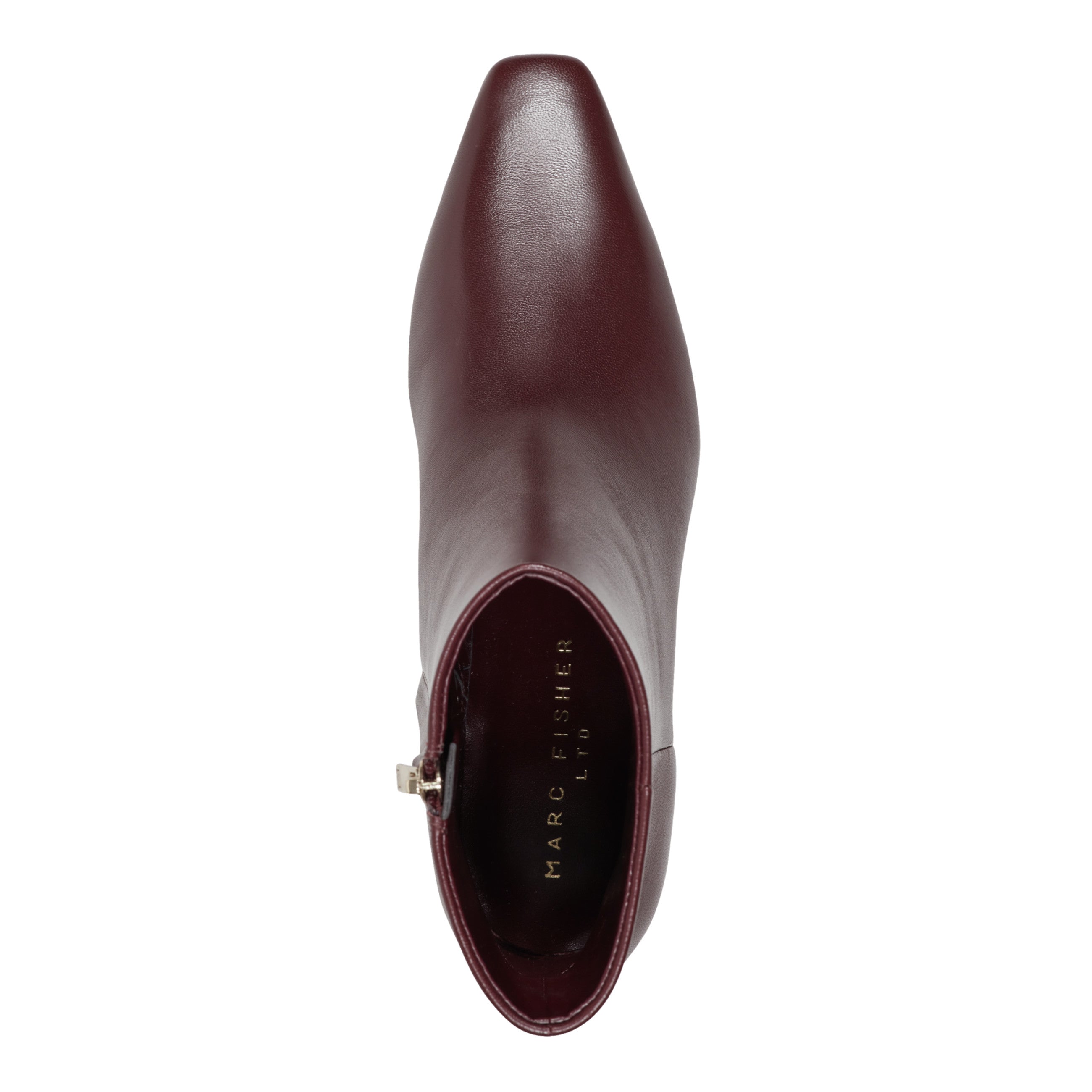 Danai Kitten Heel Leather Ankle Bootie - Dark Red Leather / Marc Fisher US