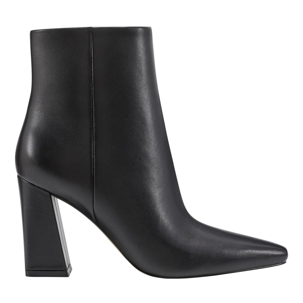 Yanara Heeled Leather Bootie - Black Leather / Marc Fisher On Sale