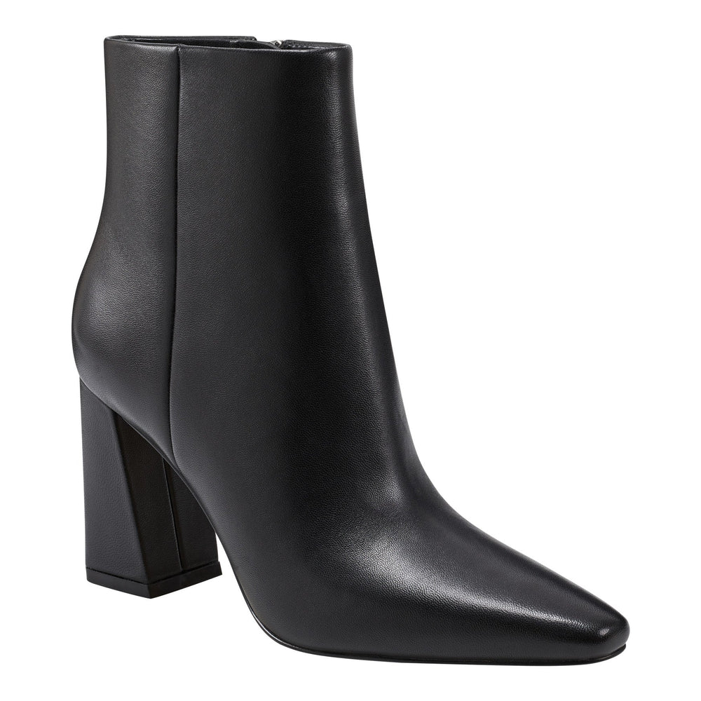 Yanara Heeled Leather Bootie - Black Leather / Marc Fisher On Sale
