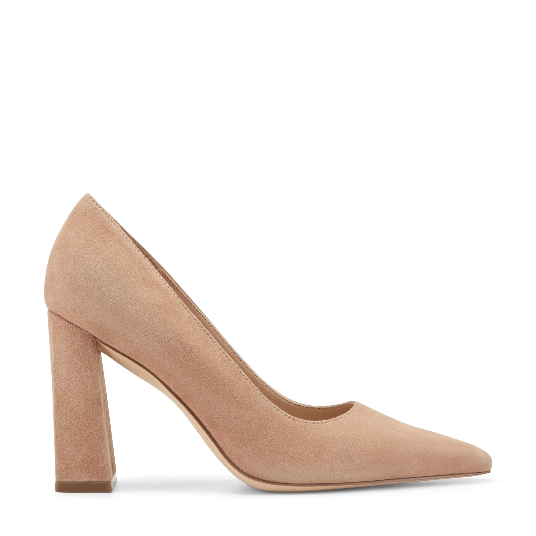 Minny Leather Block Heel Pump - Medium Natural Suede / Marc Fisher Online