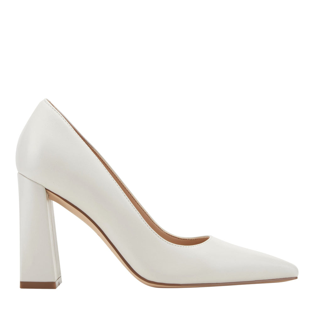 Minny Leather Block Heel Pump - Ivory Leather / Marc Fisher Sale