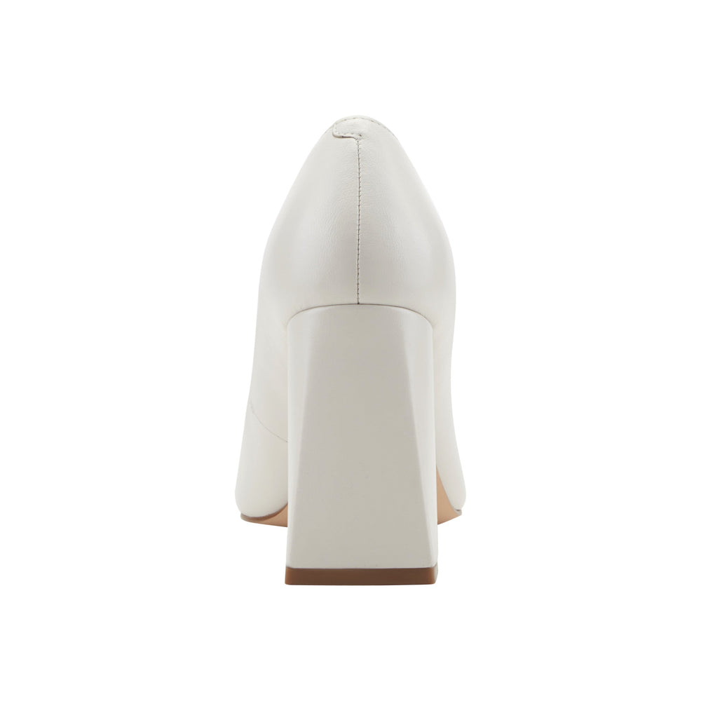 Minny Leather Block Heel Pump - Ivory Leather / Marc Fisher Sale