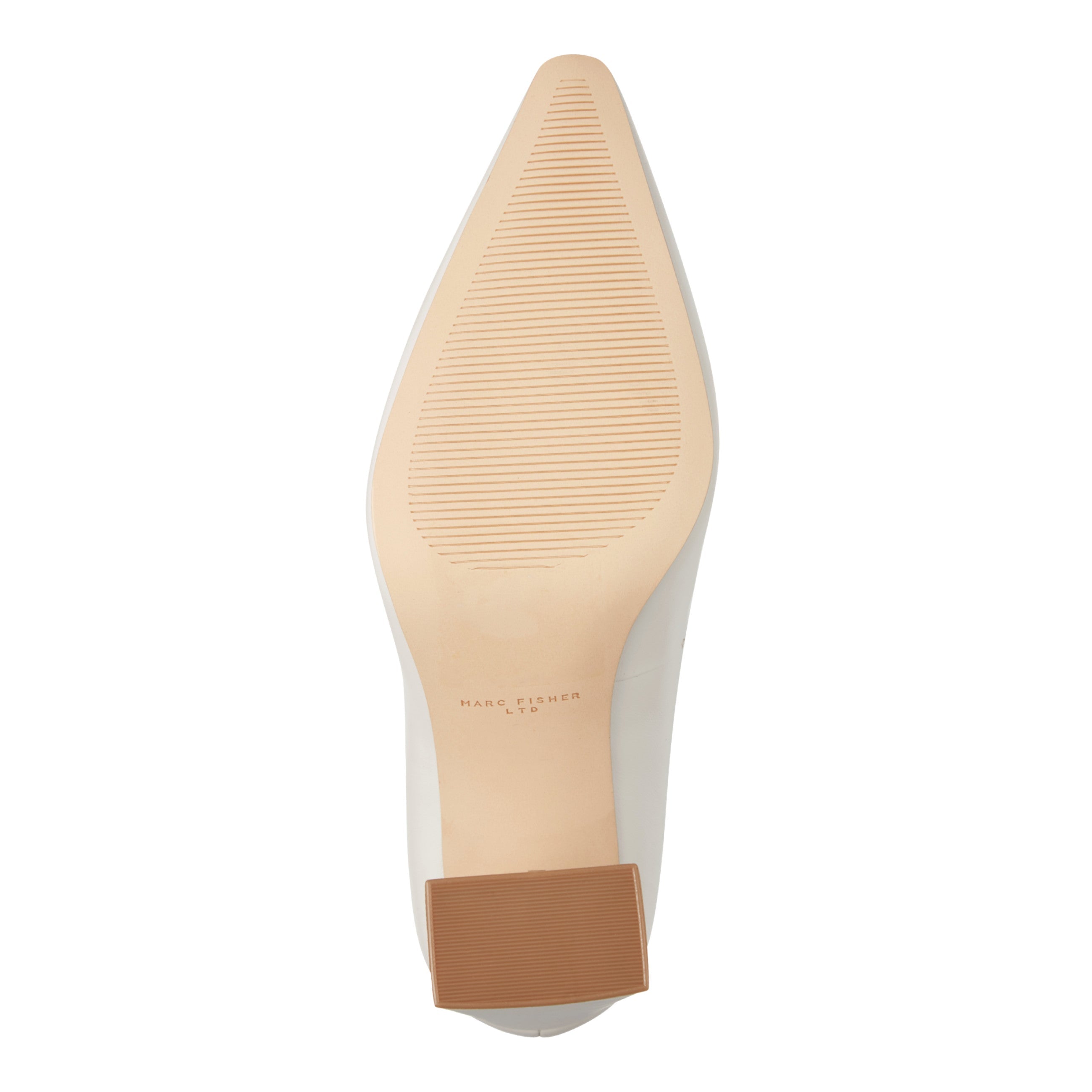 Minny Leather Block Heel Pump - Ivory Leather / Marc Fisher Sale